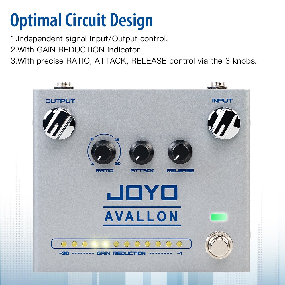 JOYO Compressor Guitar Pedal Precise Compression Adjusting Electric Guitar Bass