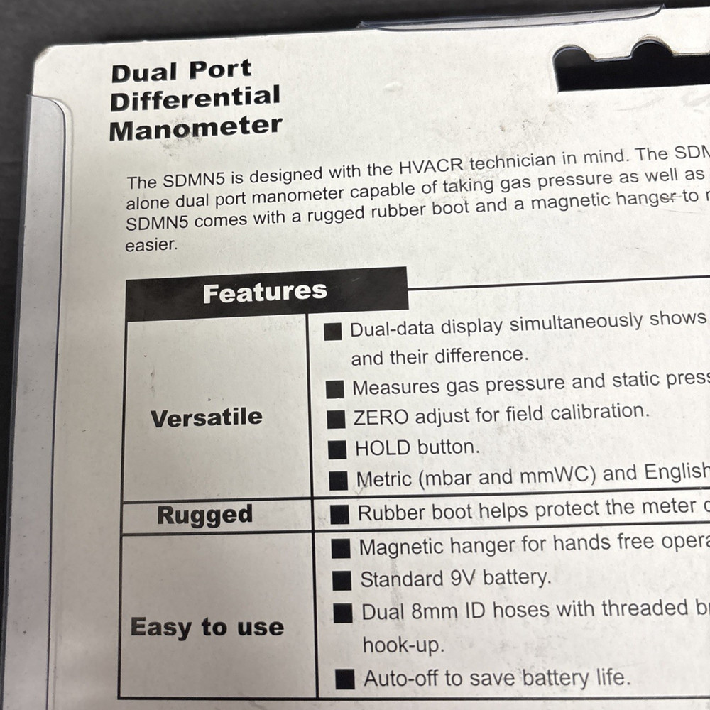 Fieldpiece Dual Port Differential Manometer SDMN5