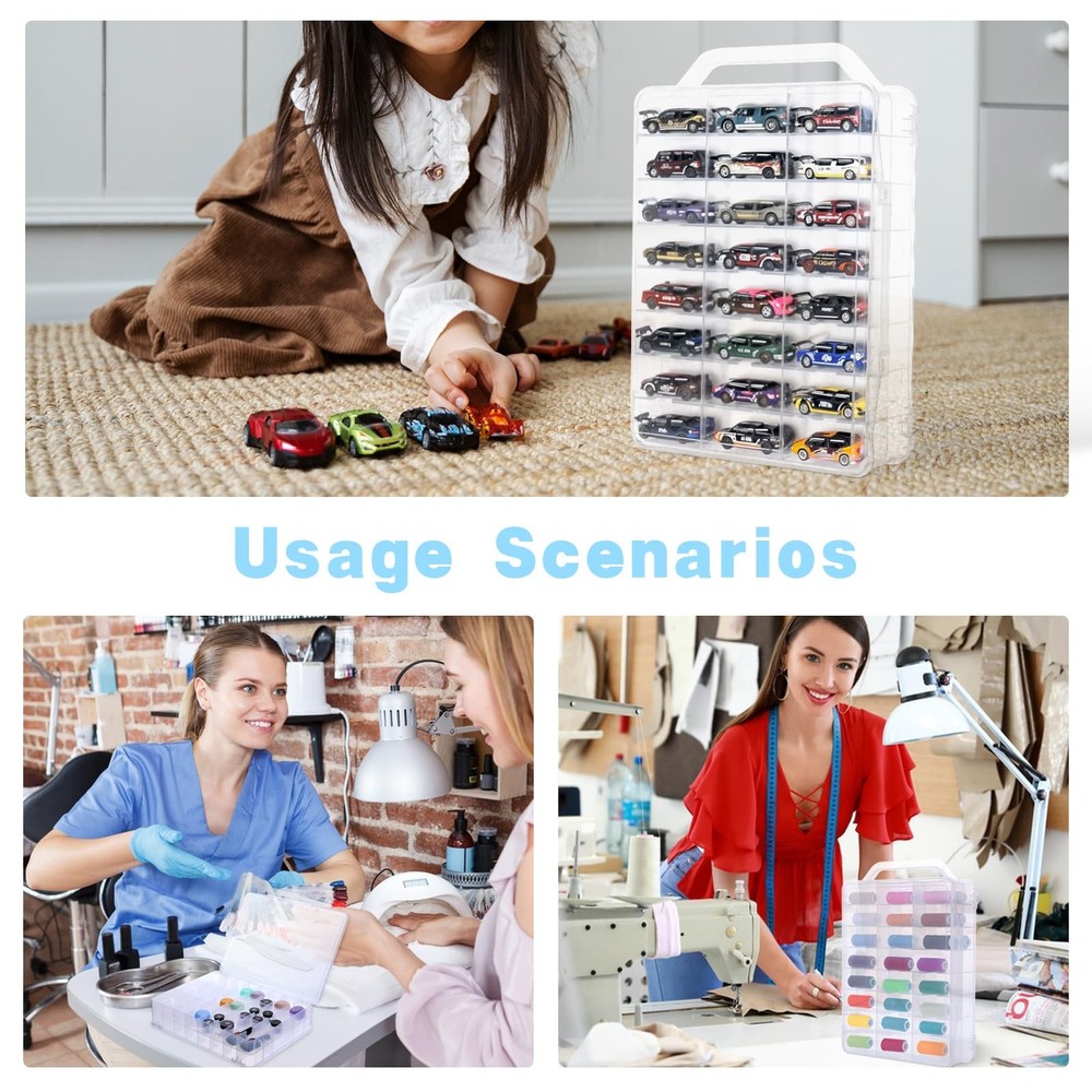 46 Grids Thread Holder Organizer Portable Plastic Sewing Spools Storage Box