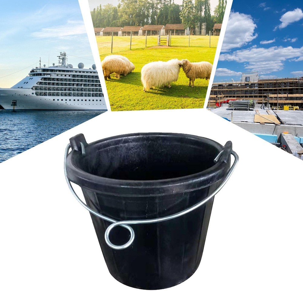 Rubber feed Bucket with Handle Feeder Container Storage Multipurpose Easy