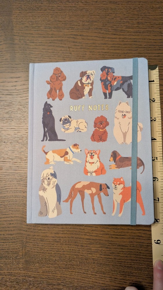 Up & Up Ruff Notes Dog Themed Notebook Journal Lined Paper Elastic Closure NWT