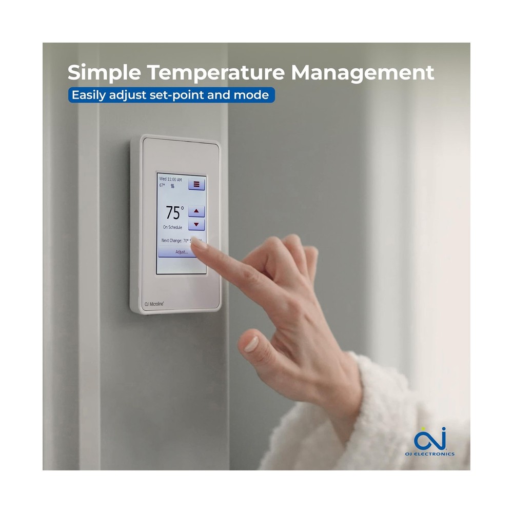 OJ Microline UDG4 Touchscreen Programmable Heated Floor Thermostat w/Class A ...