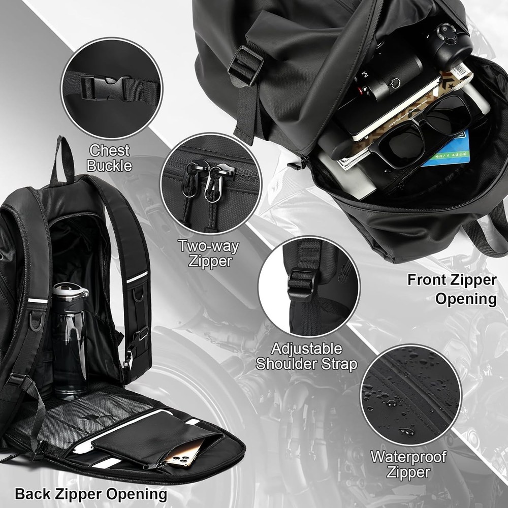 Spacious Waterproof Riding Bag - Versatile Backpack for Motorcycle Adventures