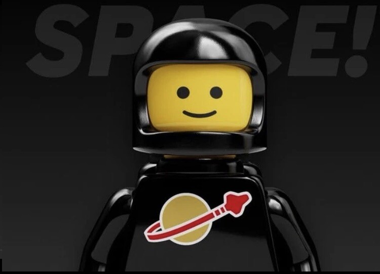 **NEW** REAL LEGO Classic Black Spaceman (Read Description)