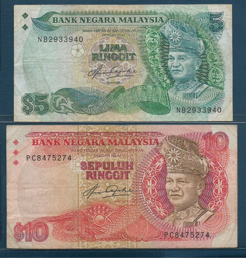 Malaysia 5 10 Ringgit Lot, 1983, P 20 21, VF