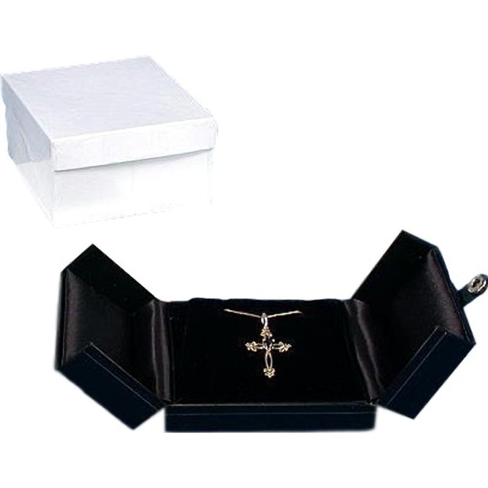 Pendant Earring Display Box Black Leatherette 6pc