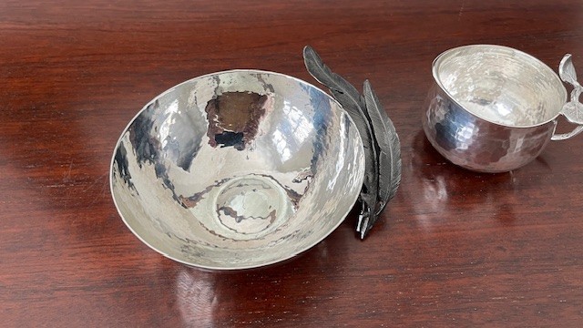 ARANY 2 pc. set, Silverplate bowl and small pitcher
