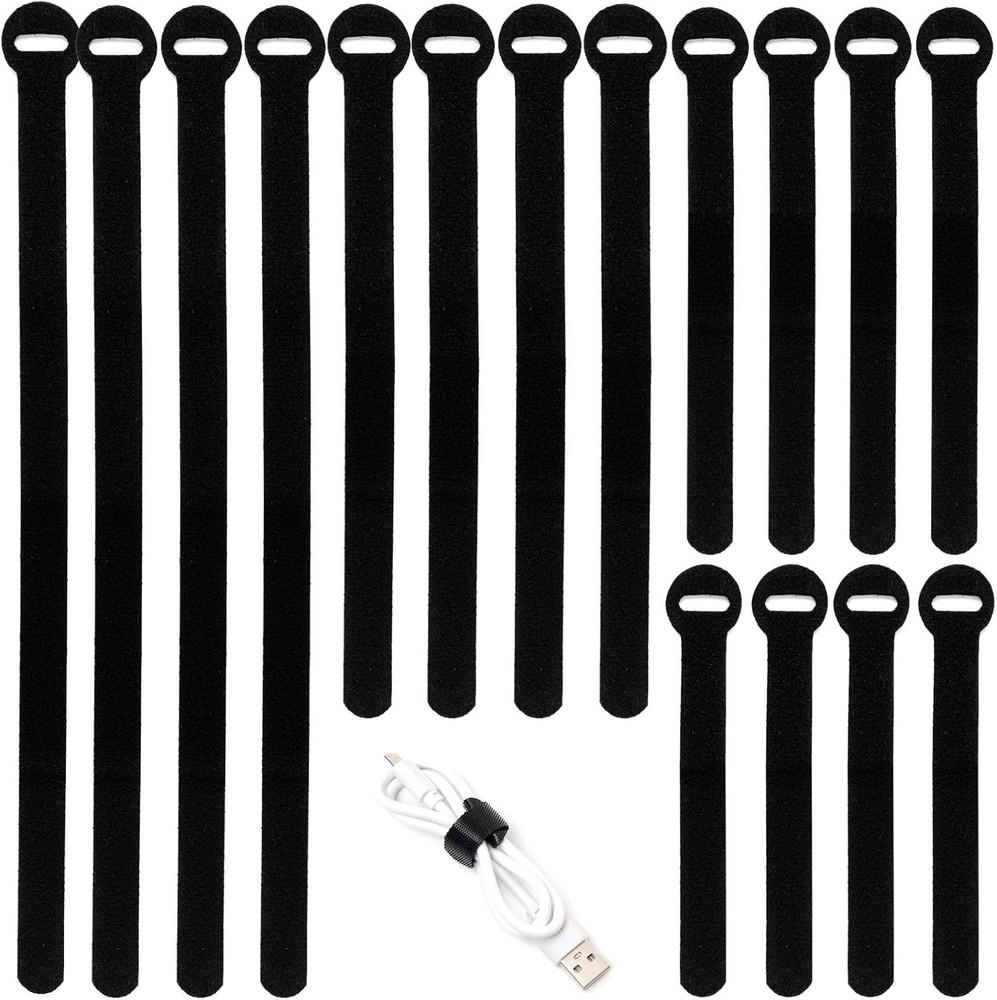 100PCS Reusable Cable Ties - Multi-Purpose Cable 4+6+8+10Inch,100PCS Black