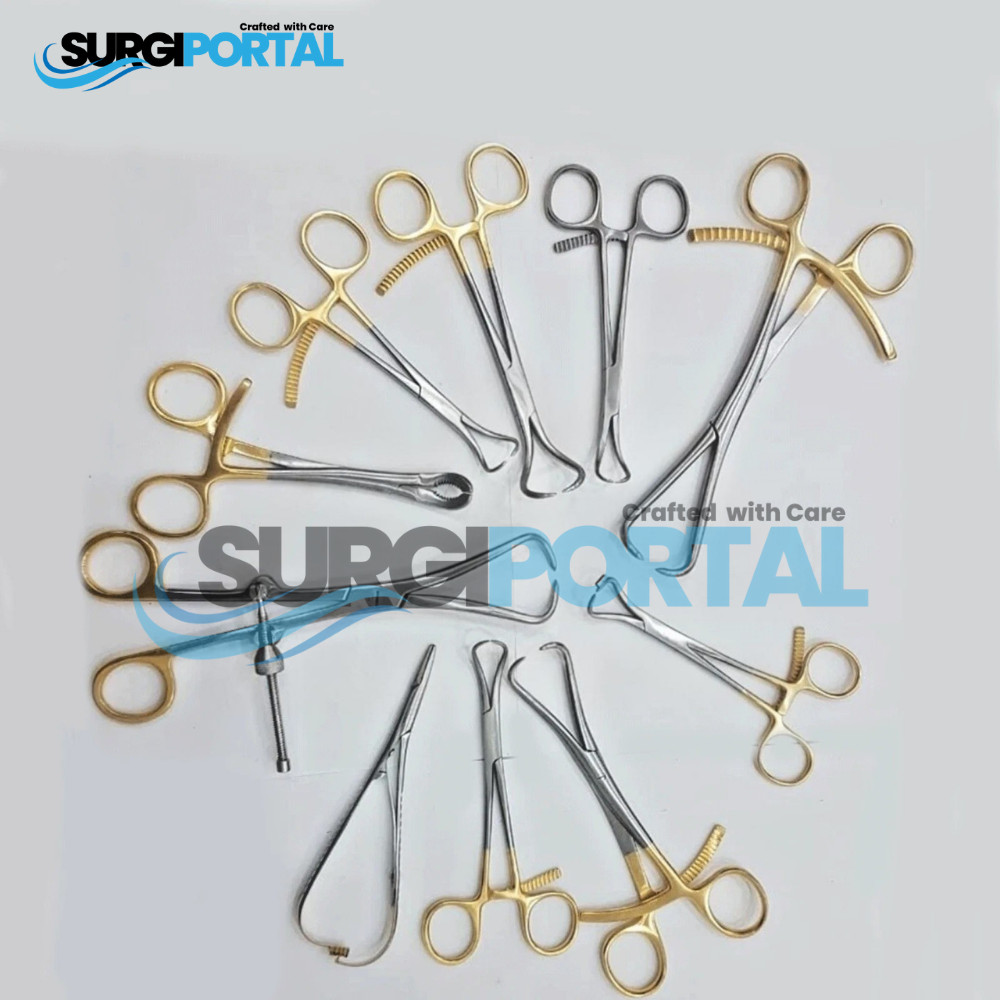 Bone Reduction Forceps Gold Surgical Instruments Orthopedics 10 Pcs