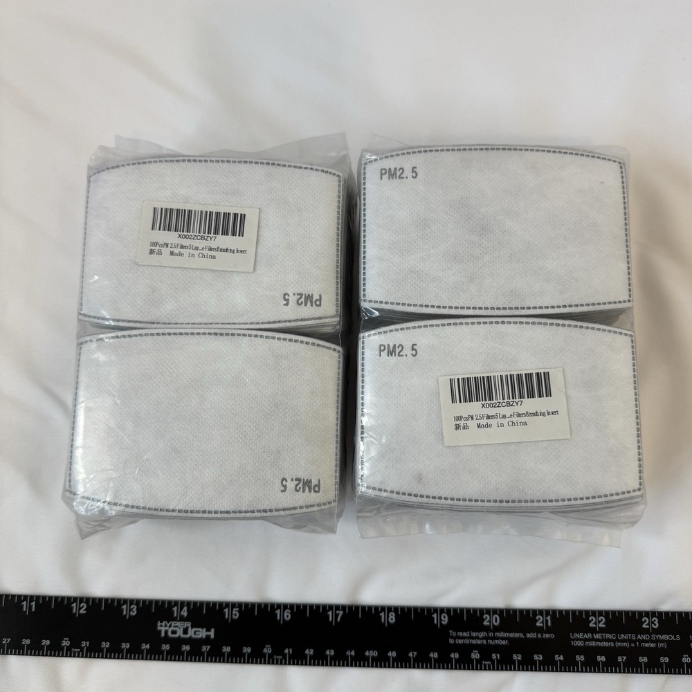 2Packs PM2.5 Activated Carbon Filters 5 Layer Replacement for face mask (200pc)