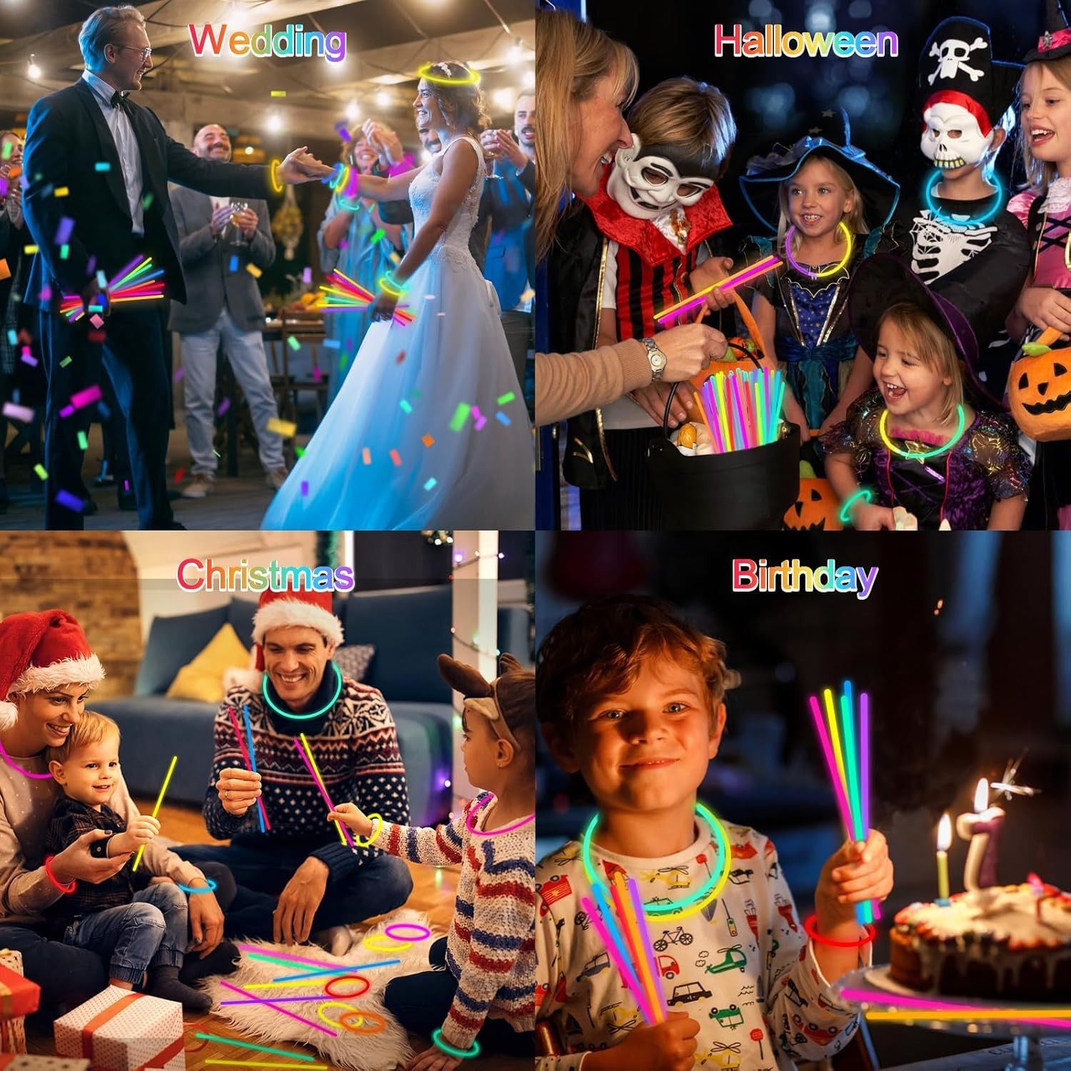 Paquete de 50 barras luminosas ultra brillantes que brillan en la oscuridad. Rec