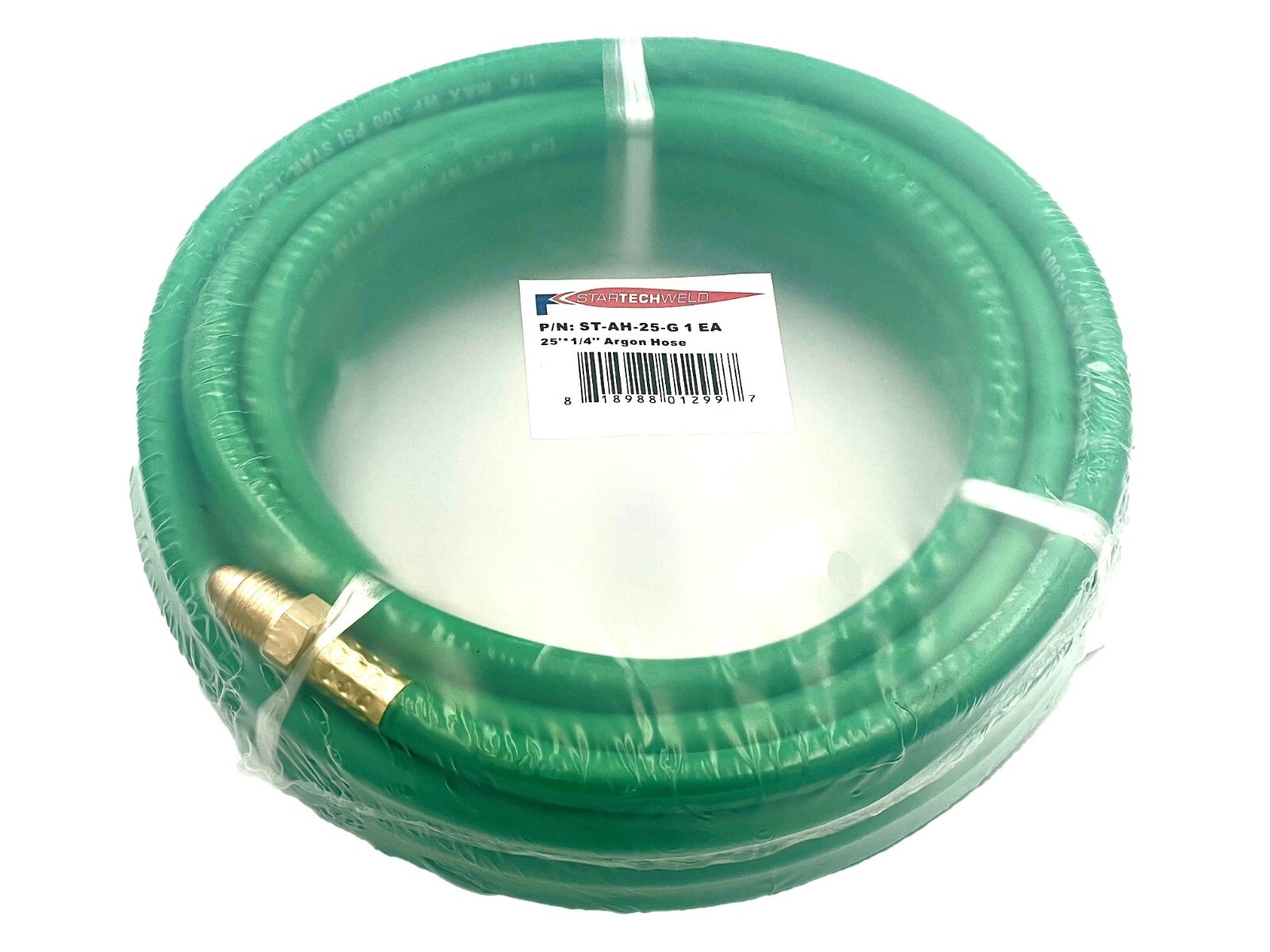 Argon Gas Hose for MIG/TIG Flowmeter 1/4" ID 25FT 5/8"X18 Male, Inert Gas Hose