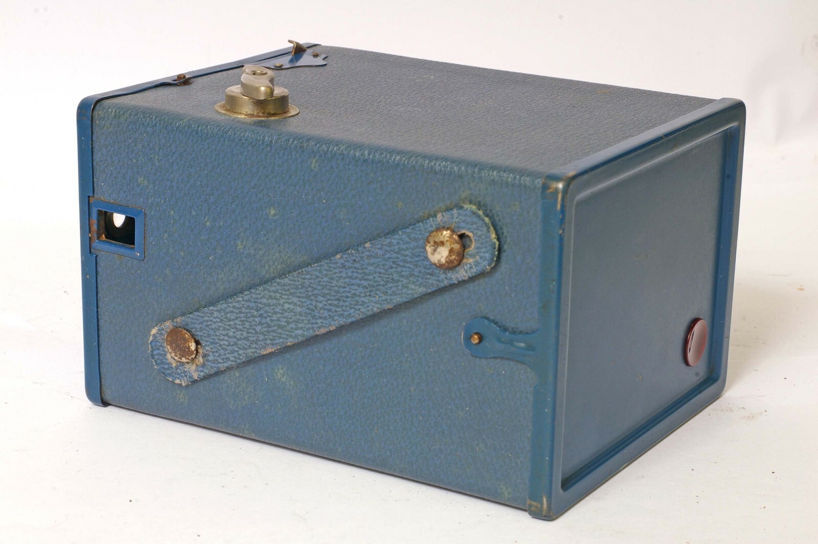 F90330~ AGFA ANSCO No. 2 MODEL D Uses 120 Film Box Camera **BLUE**