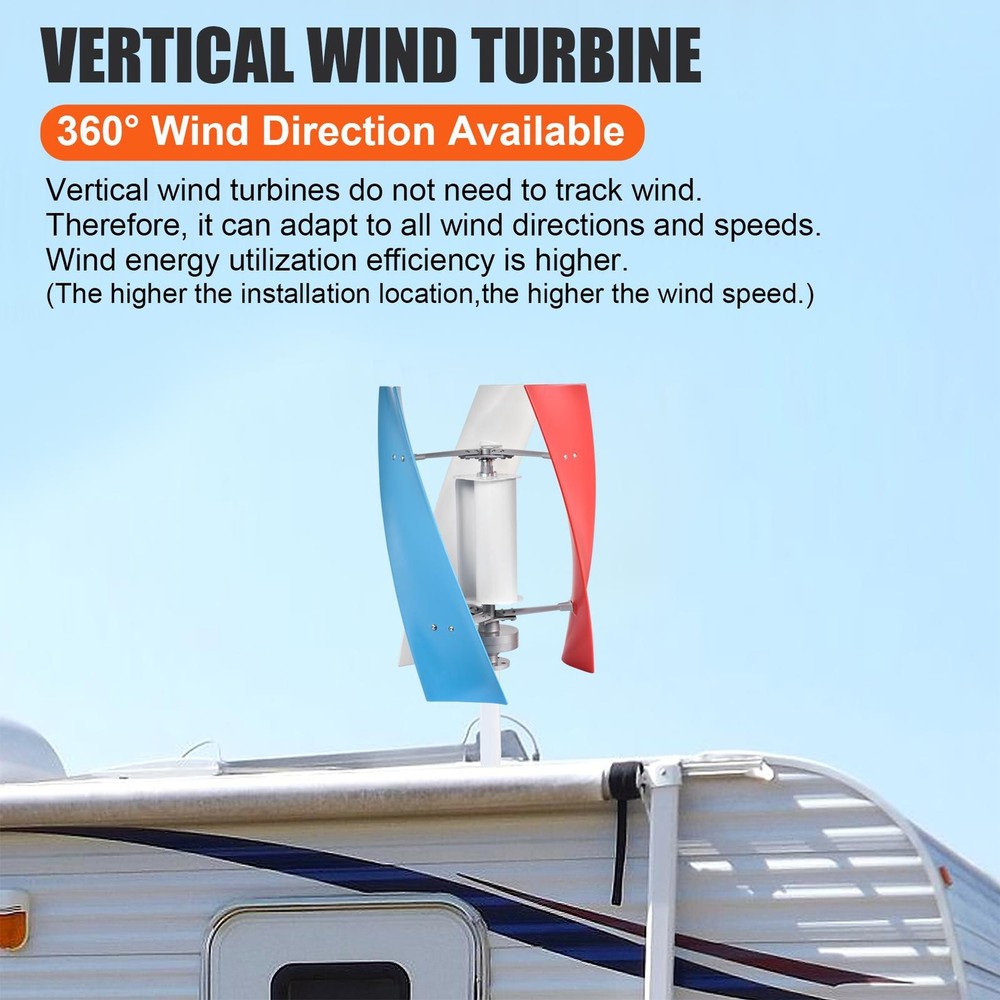 3000W 3 Blades Wind Generator 12V 24V Wind Turbine With MPPT Controller