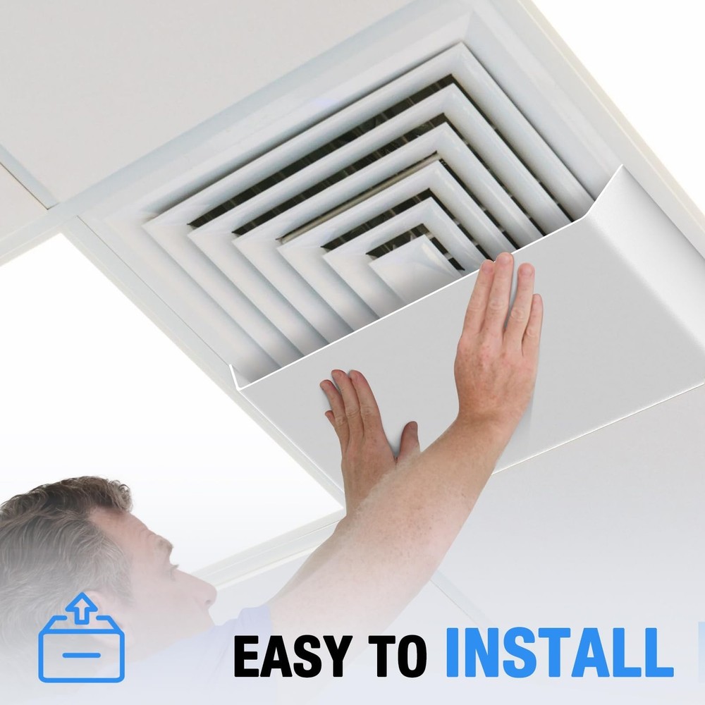2 Pack Air Diverter (Rectangle) for 2'x2' Ceiling Air Diffuser, Redirect Airf...
