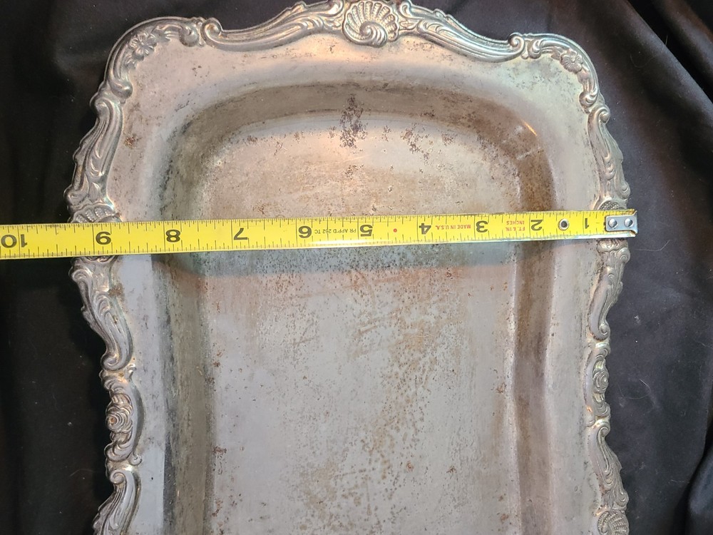 Vintage Ornate Sheridan? Serving Bread Tray Silverplated
