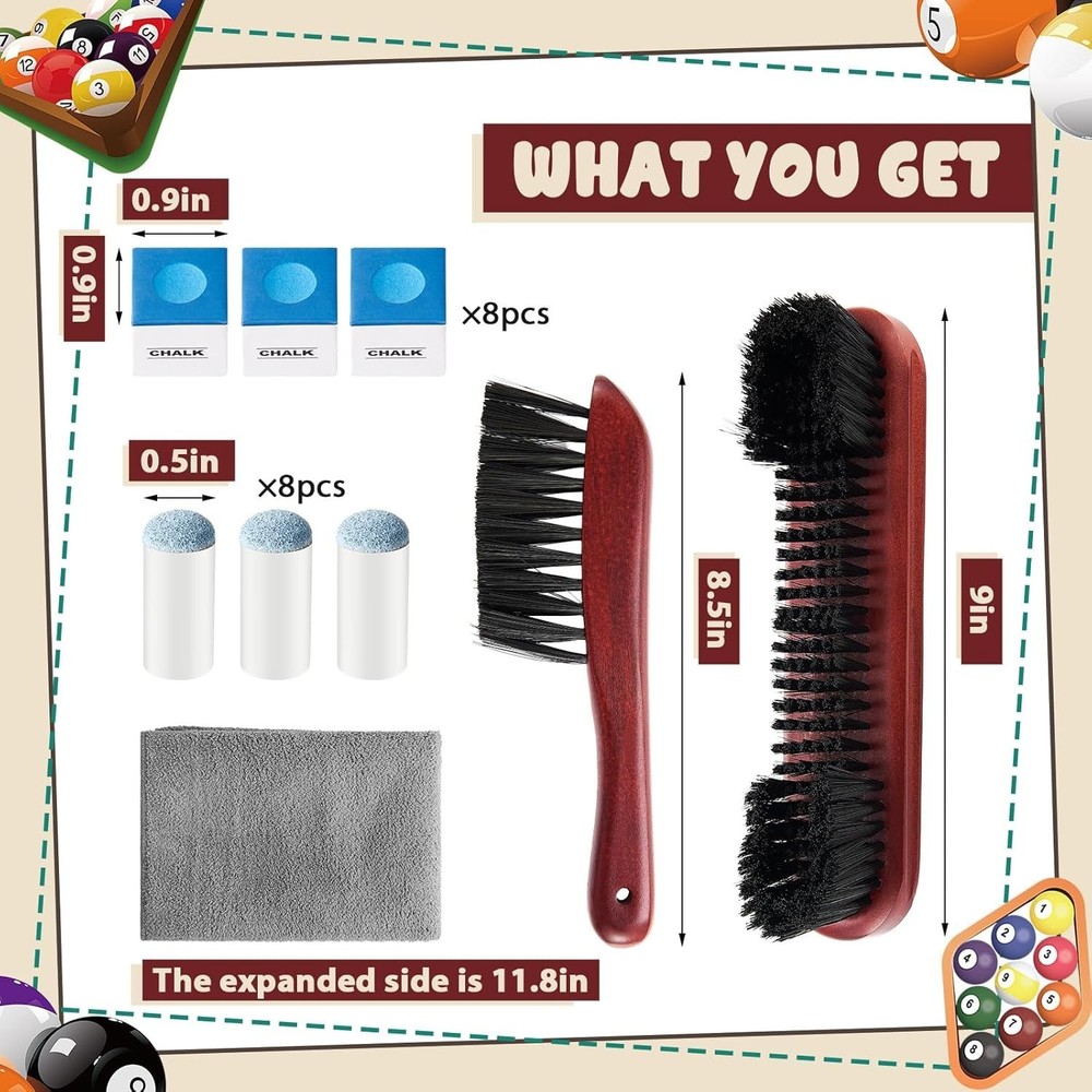 22-Piece Pool Table Cleaning & Accessory Set for Ultimate Performance
