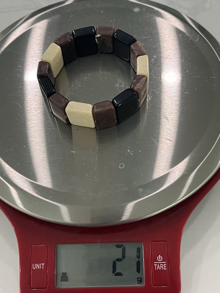 Brown, Black & Beige Stretch Bracelet Boho Retro