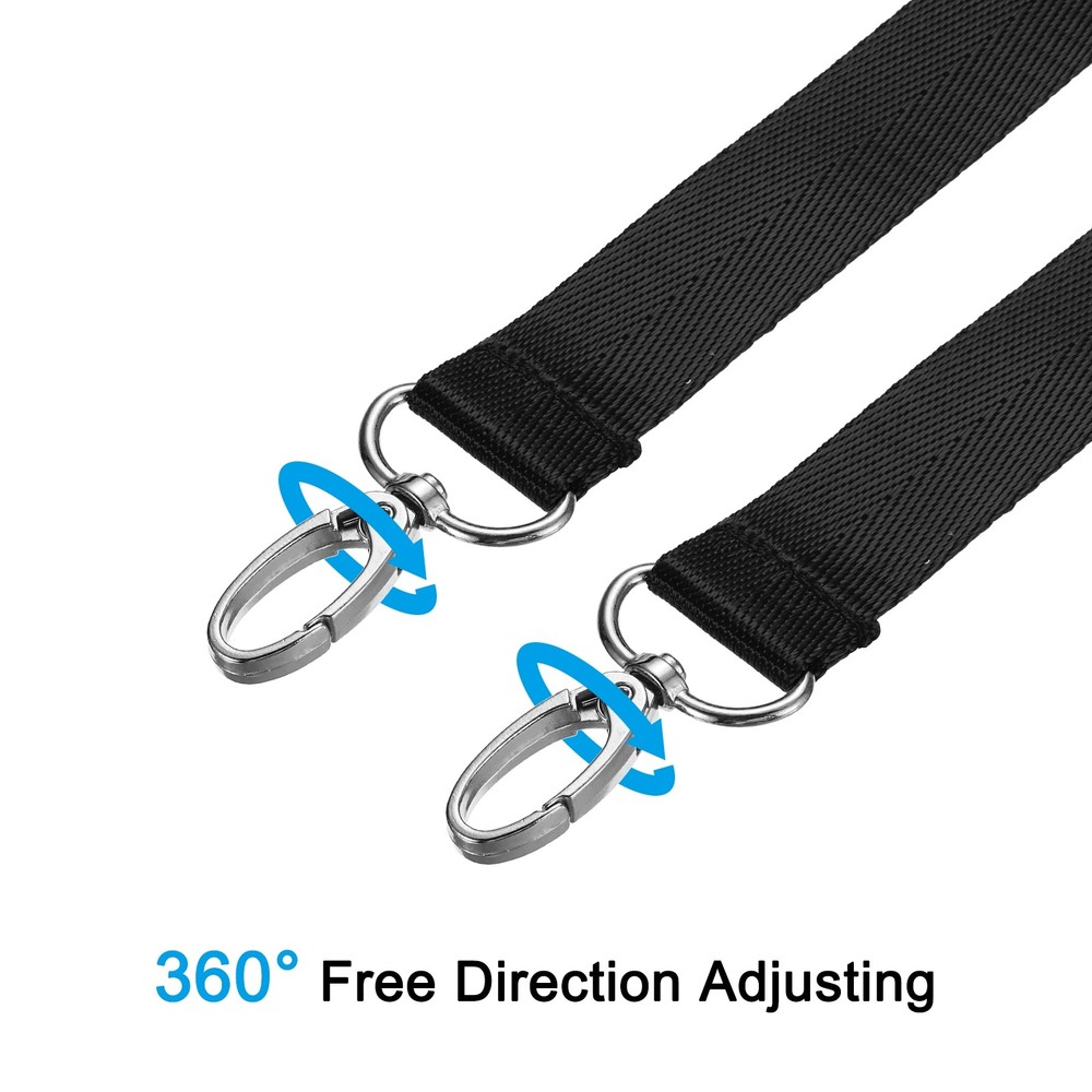 59" Shoulder Strap, 0.98" Width Adjustable Strap with Swivel Hooks, Black