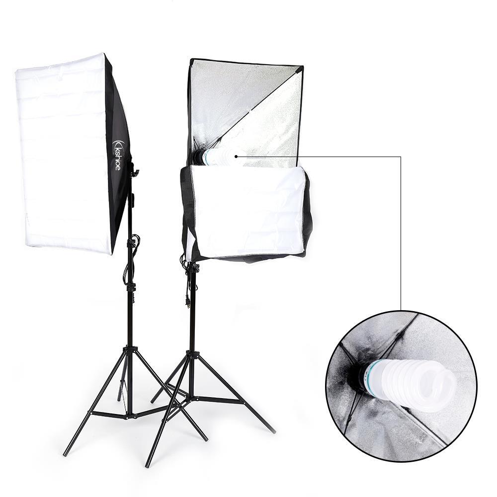 Studio Photography 2 Softbox Continuous Photo Lighting Kit w/ Carrying Bag