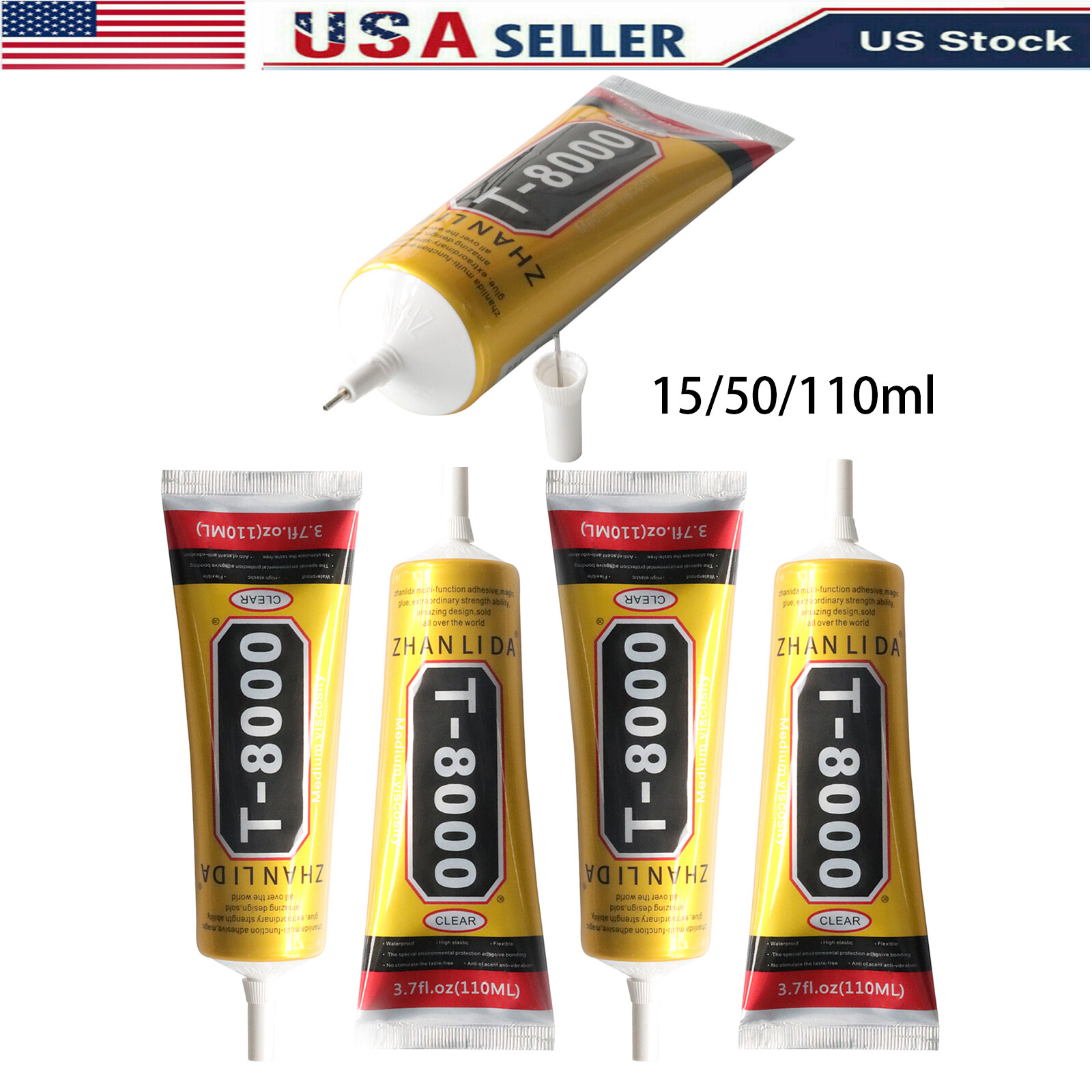 15/110ml T8000 Clear Glue Needle Point Drill Phone Screen Repair Glass Jewelry