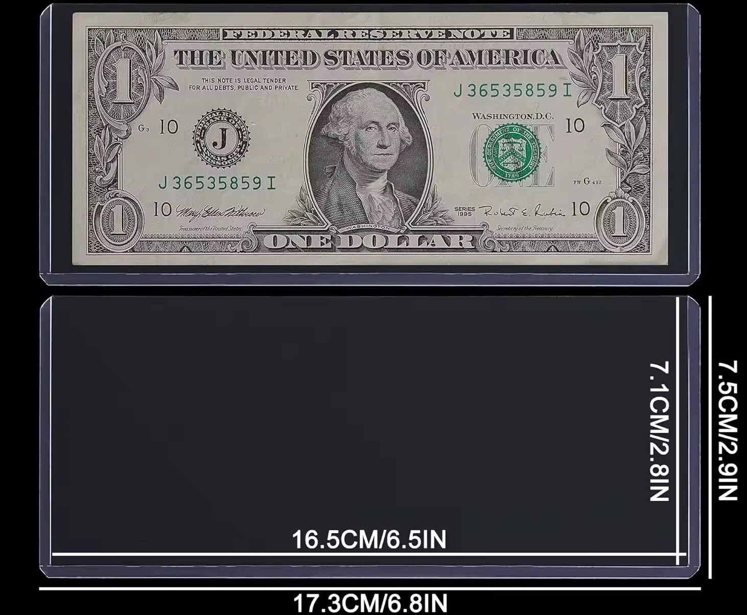 (100) CURRENCY HOLDERS Semi Rigid REGULAR Vinyl Sleeves Banknotes Dollar Bill