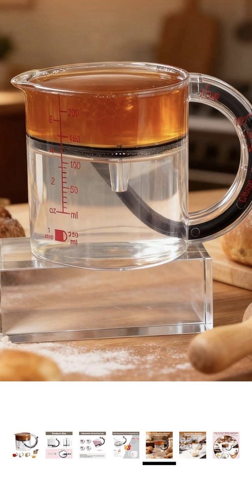 4-in-1 Adjustable Measuring Cup, Multi-Functional Measuring Cup