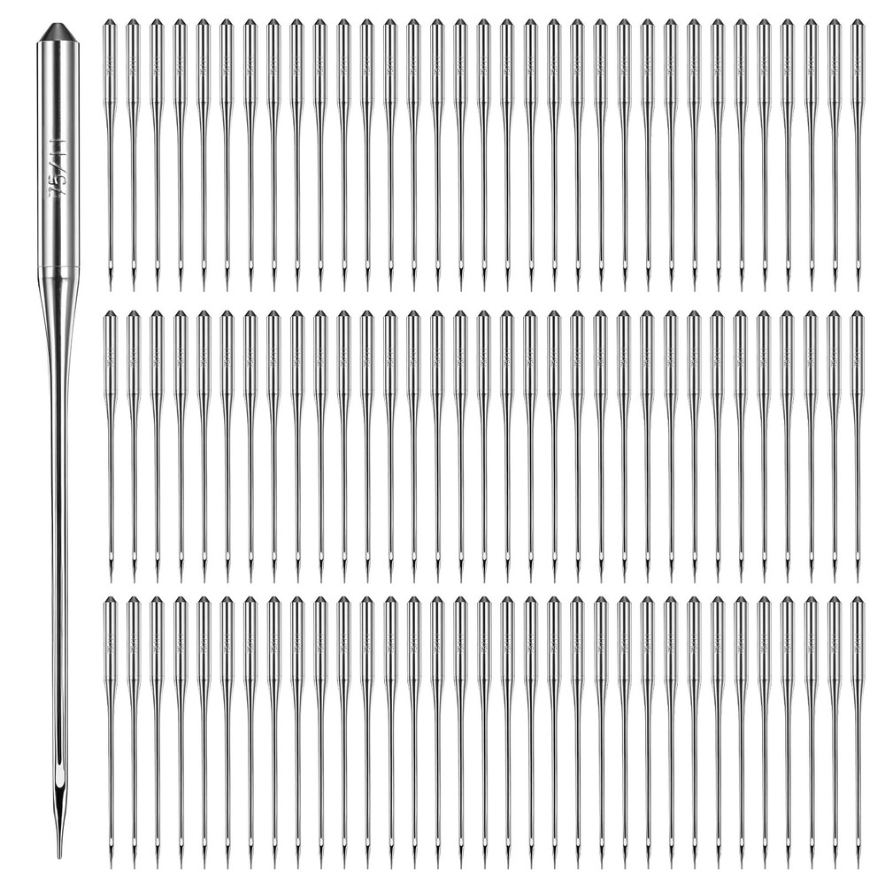 Singer Brother 100 Pcs Universal Sewing Machine Needles - Size 75/11, silver