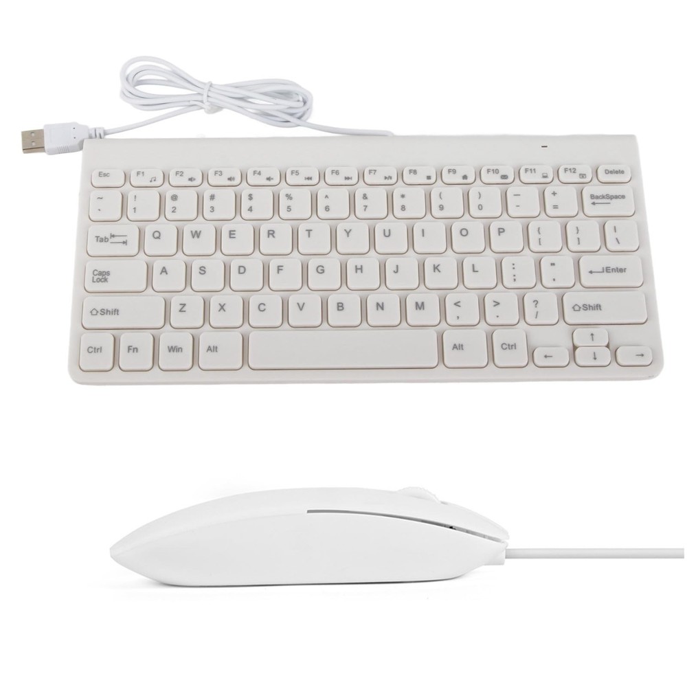 Wired Keyboard and Mouse, Ultra-Thin USB Keyboard Optical Mouse Set ComboFull...