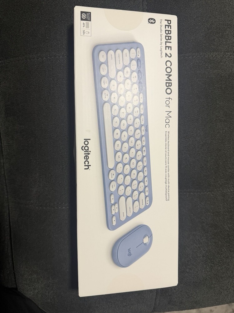 Logitech Pebble 2 Combo for Mac, Wireless Keyboard and Mouse, Blue