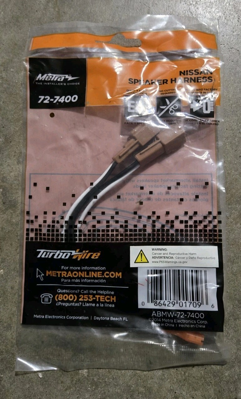 NEW! Metra 72-7400 Speaker Connector for Select Nissan Vehicles (Pack of 2)