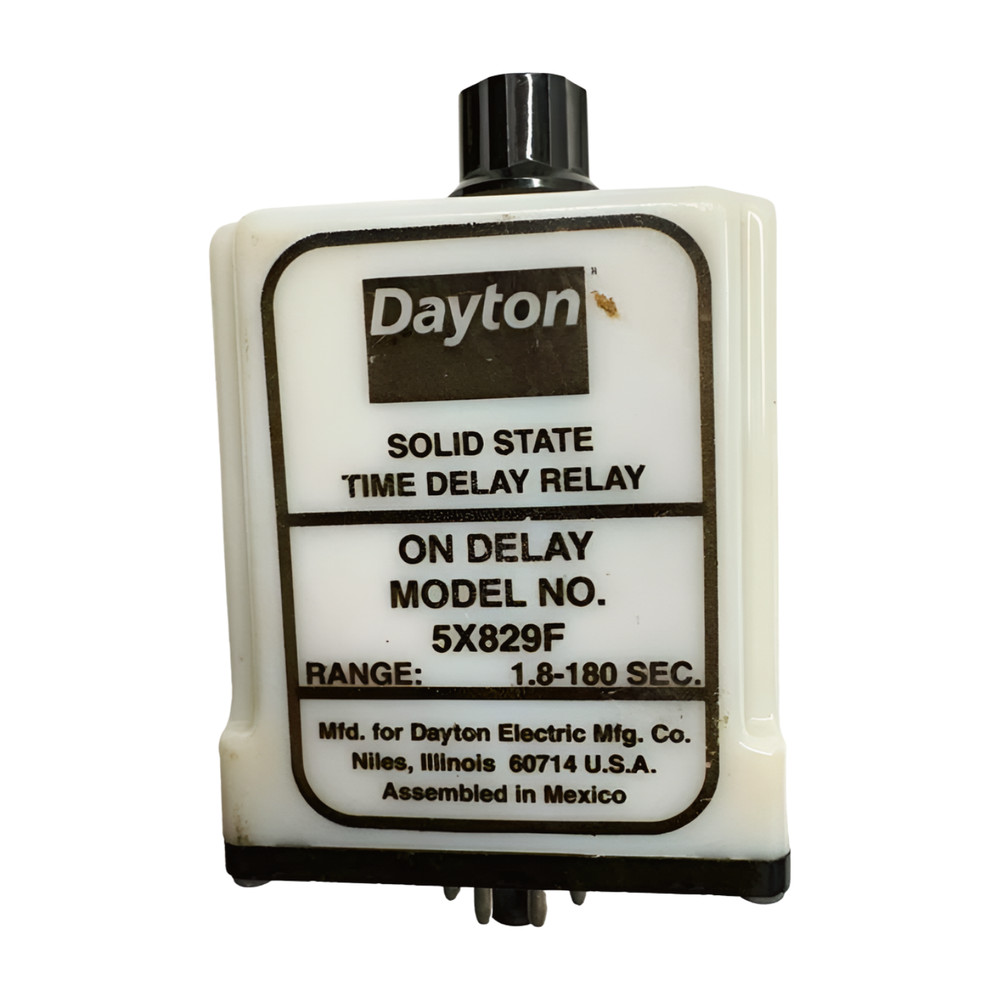 Dayton 5X829F Solid State Time Delay Relay 8-Pin, Range 1.8 - 180 sec