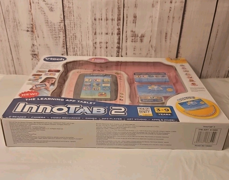 New VTech InnoTab 2 Learning Tablet Bundle w/3 Games