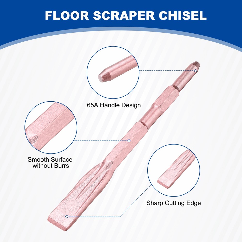 Floor Scraper Chisel Hex Shank Steel Digging Flat Shovel Chisel Width 27mm