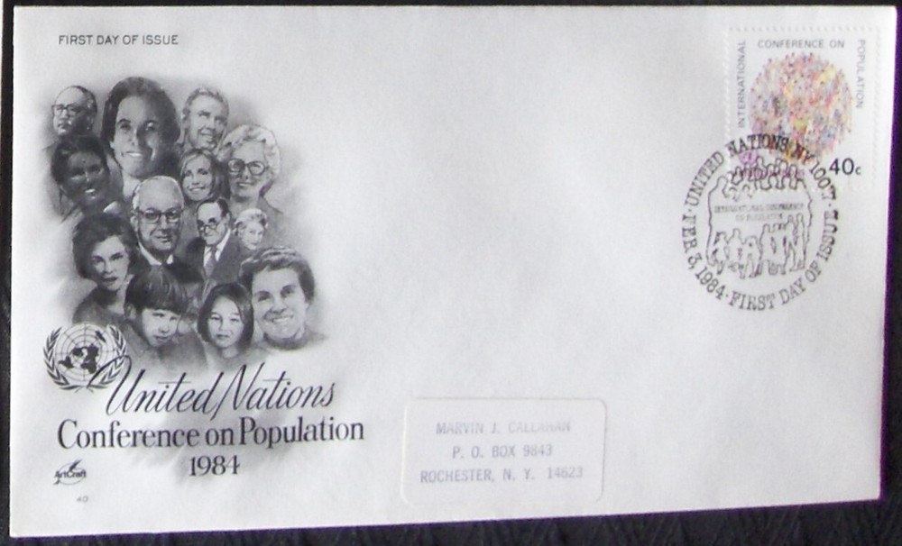 United Nations  FDC CONFERANCE ON POPULATION, New York 1981.