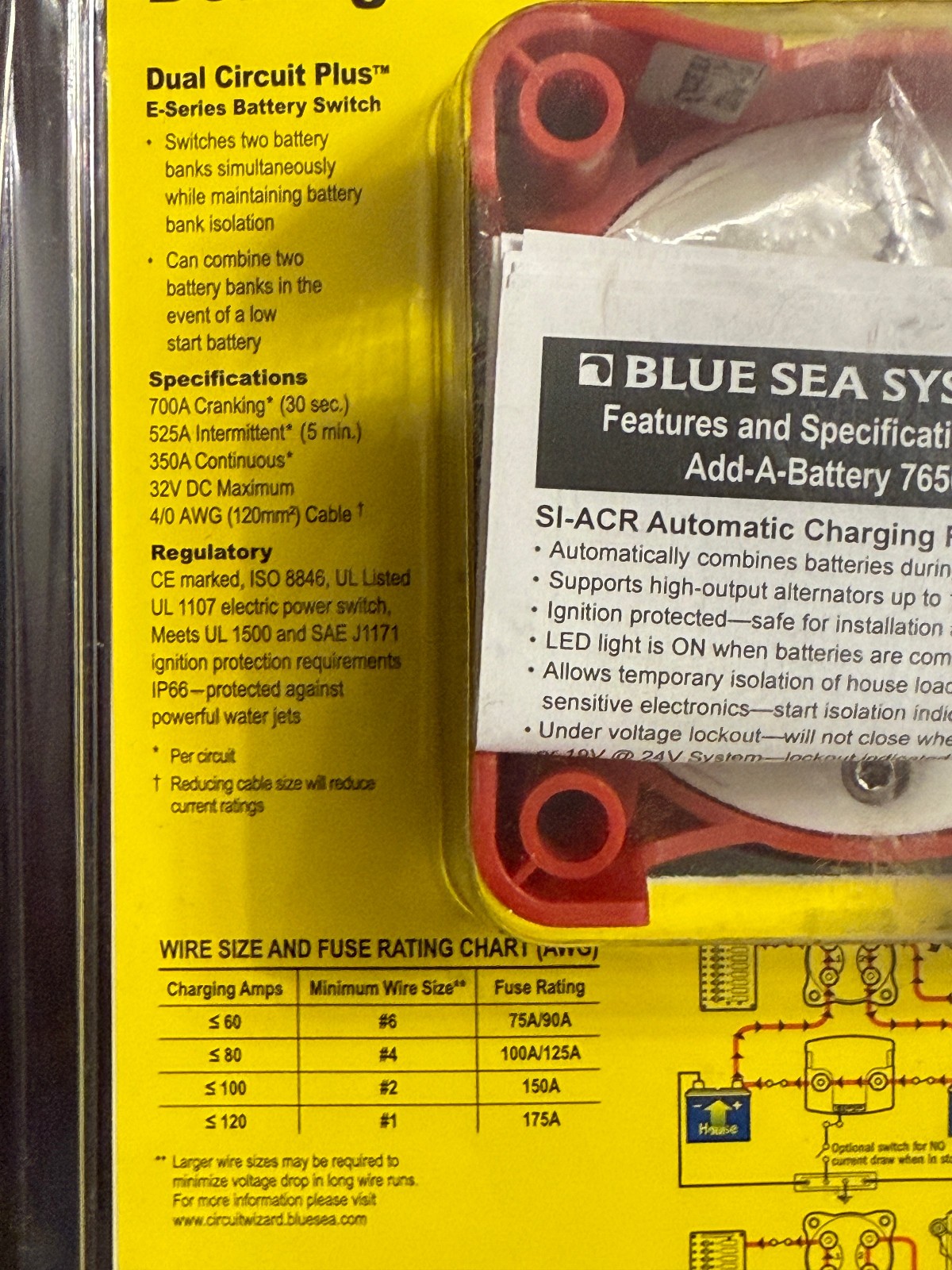 Blue Sea Systems 7650 Add-a-Battery Kit 120-Amp 120A