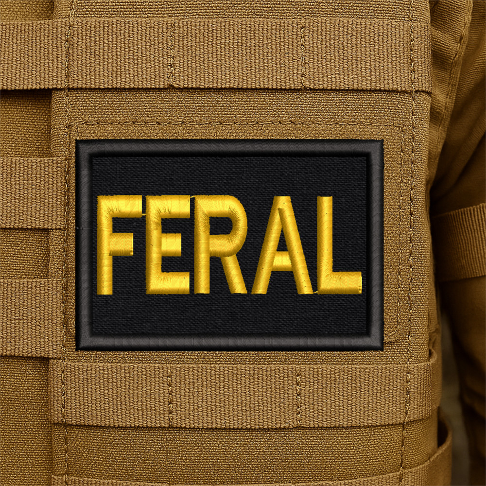 Feral Agent, Funny Embroidered Morale Patch - 2" X 3", Hook & Loop Back