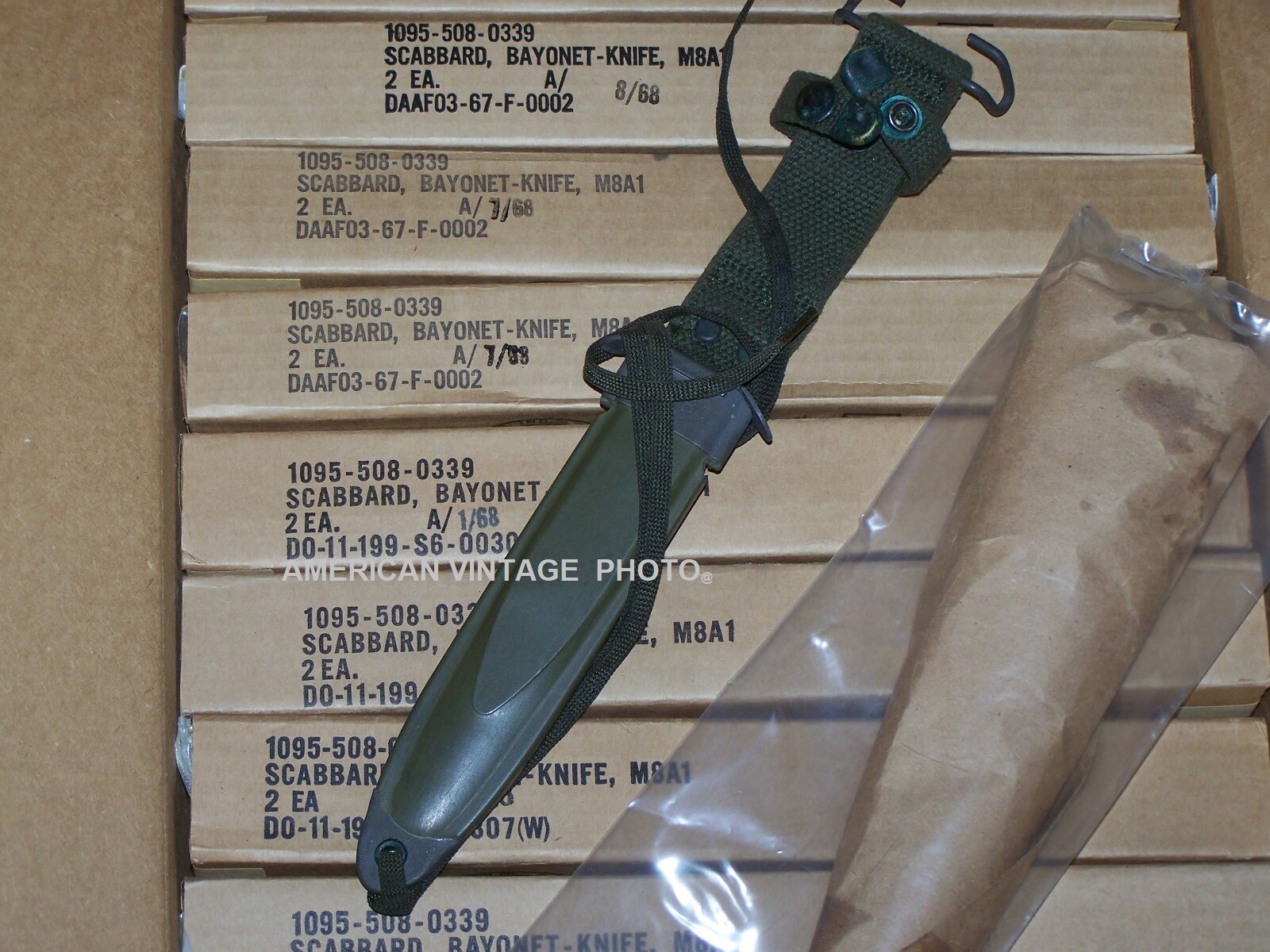Scabbard Sheath by PWH TWB, NOS Vintage Vietnam War Era Green 1967 1969