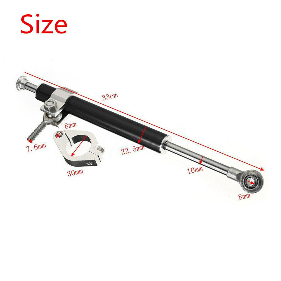 330mm Adjustable Motorcycle Universal Aluminum Steering Damper Stabilizer Linear