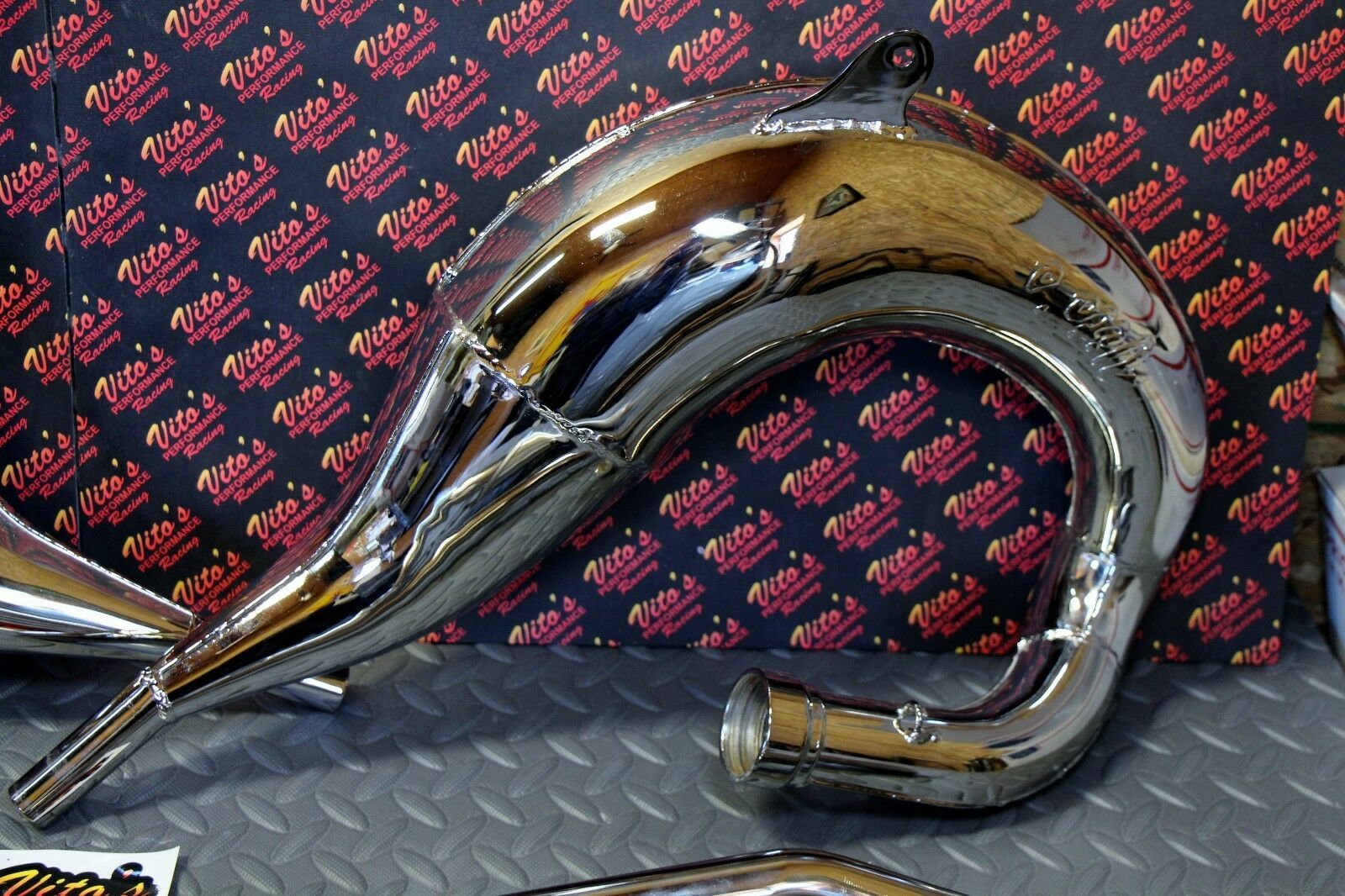 Vito's Performance FAT BASTARD pipes in frame 1987-2006 Yamaha Banshee CHROME