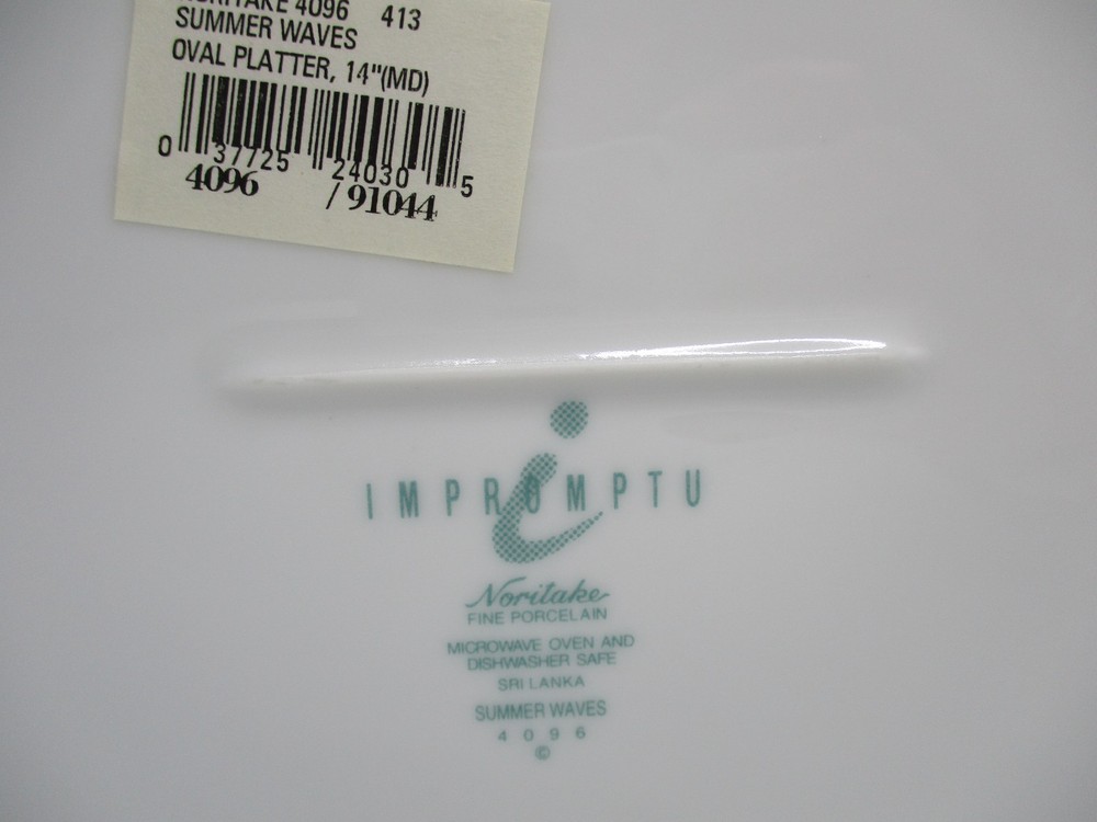 NORITAKE SUMMER WAVES OVAL PLATTER - 14" 0305E