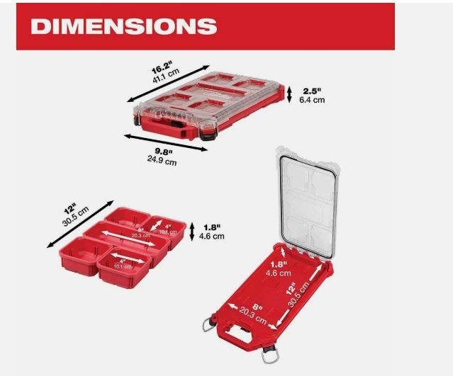 Milwaukee Organizer Case Packout Compact Low-Profile 48-22-8436 New