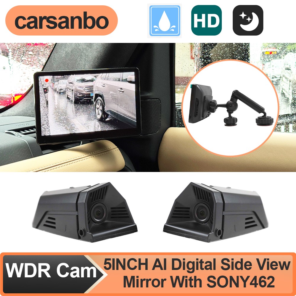Side View Camera & Streaming Media Dashcam Kit Night Vision Wide Angle IP68