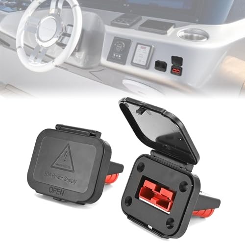 2pcs Battery Quick Connect/Disconnect Electrical Connector Plug with Flush 50A