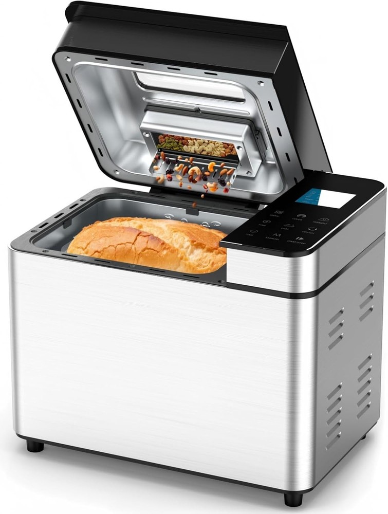 25-IN-1 Bread Maker with Visible Lid | 2Lb Automatic Machine, Auto Nut Dispenser