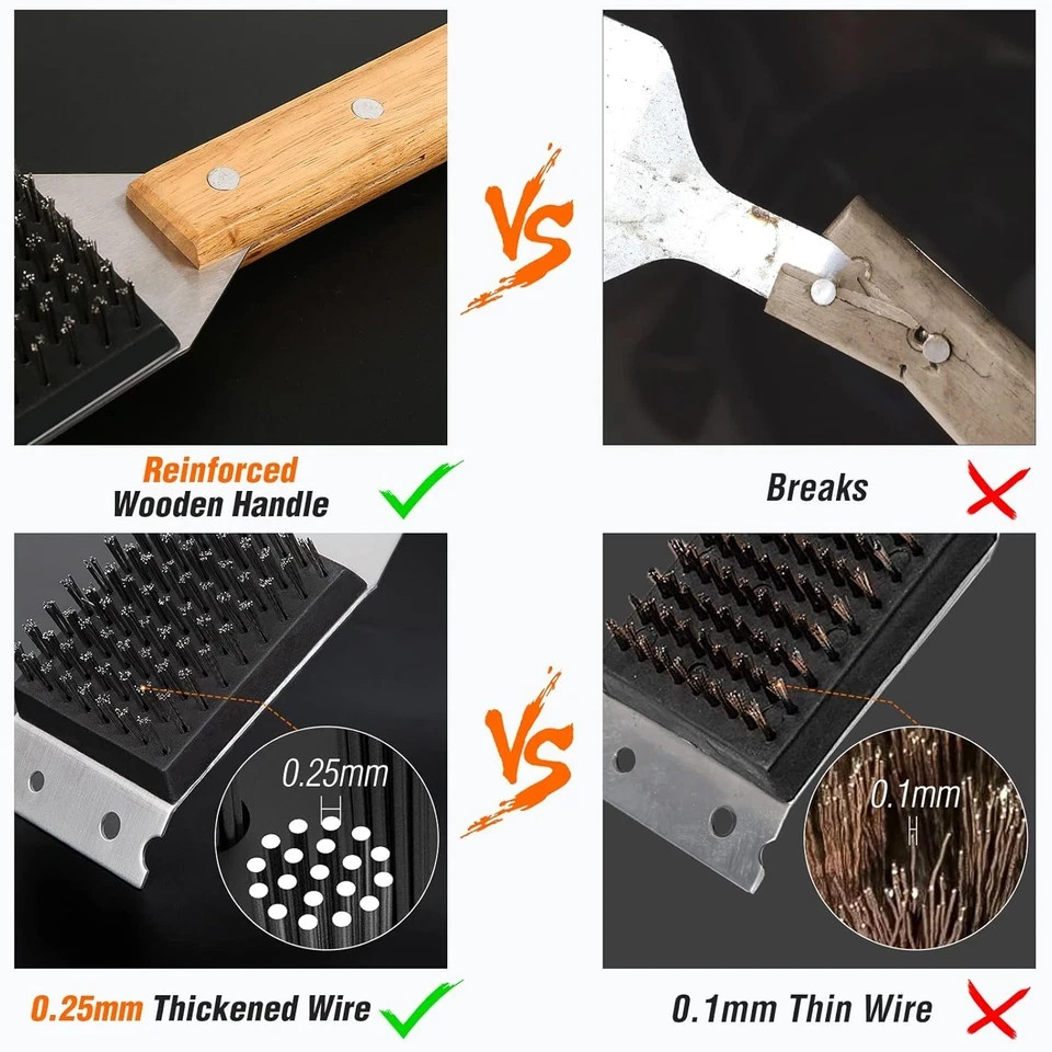 Grill Brush and Scraper, Durable & Effective, Include Extra Stainless Steel Bris