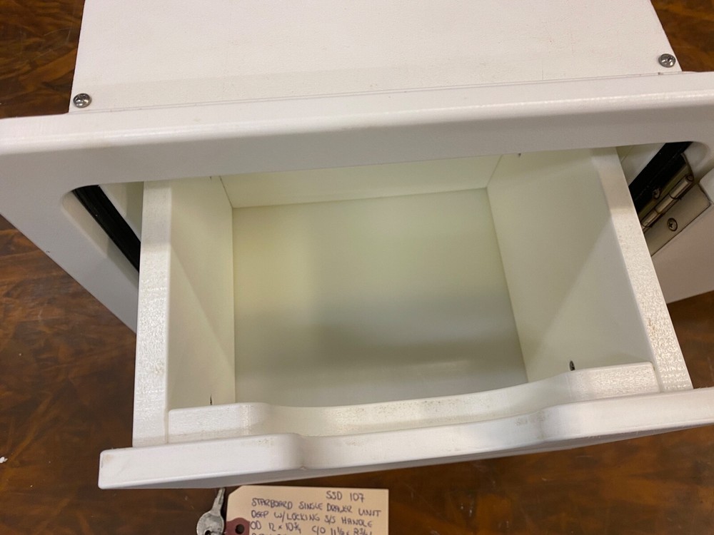 Starboard Single Drawer Unit Deep w/ locking S/S handle, overall dimensions