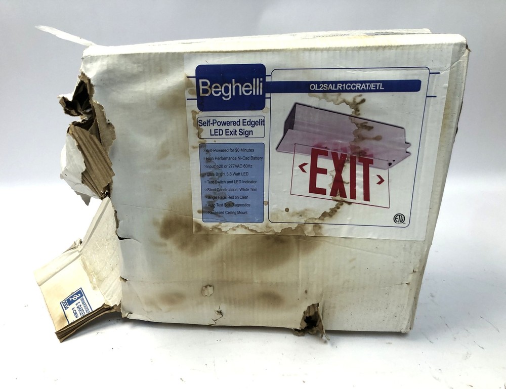 Beghelli OL2 Self Powered Edge Lit LED Exit Sign Please Read