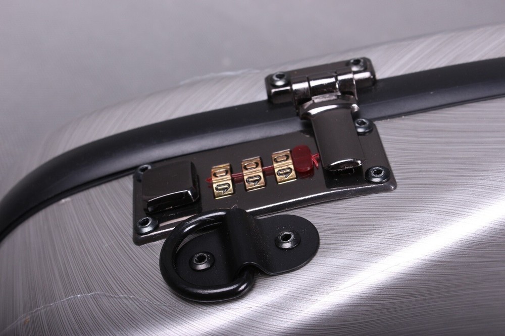 Silver Carbon Fiber Violin case 4/4 Violin Box Code Lock Strong Light Case strap