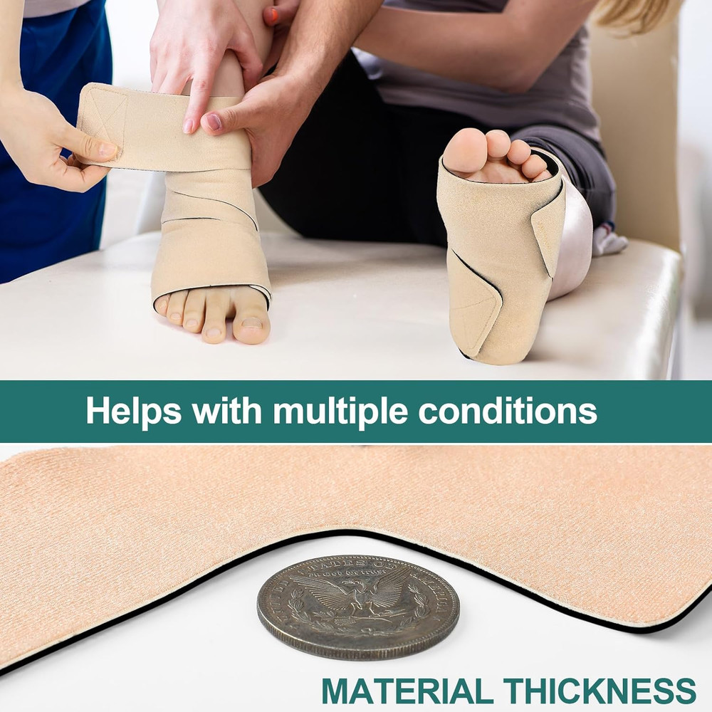 2-Pack Ankle & Foot Compression Wraps, Adjustable Lymphedema Support Braces Unis